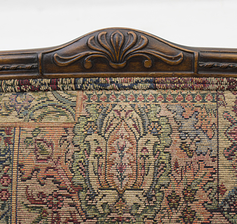 Vintage French Form Jacquard Style Tapestry Upholstered Sofa