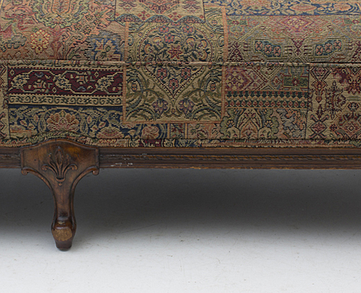 Vintage French Form Jacquard Style Tapestry Upholstered Sofa