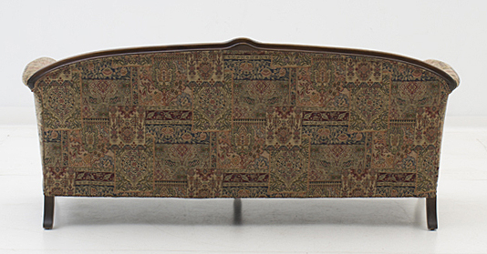 Vintage French Form Jacquard Style Tapestry Upholstered Sofa