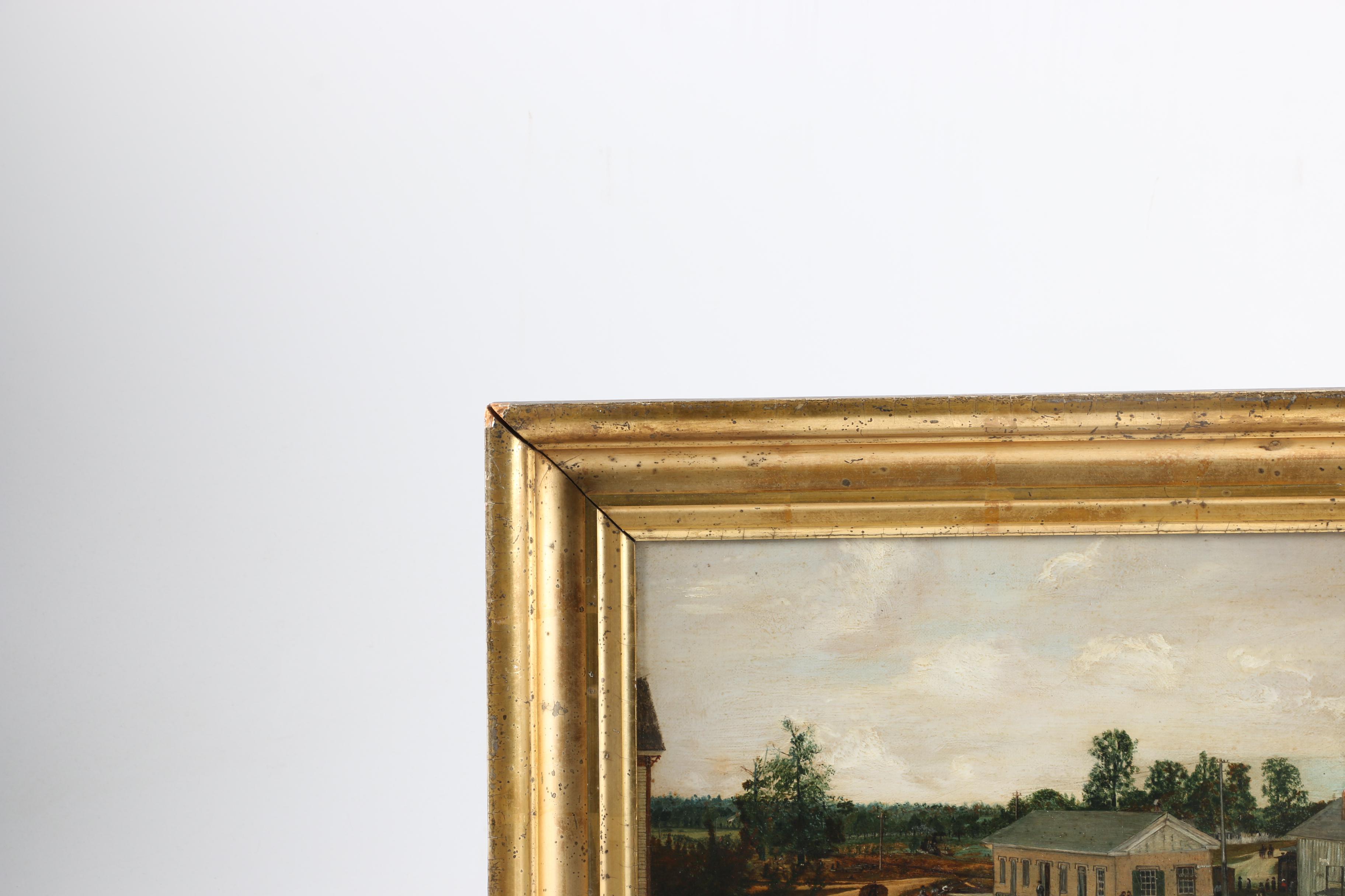 Excellent Southern Folk Art Bird's Eye View of a Town, Probaby Tullahoma, TN