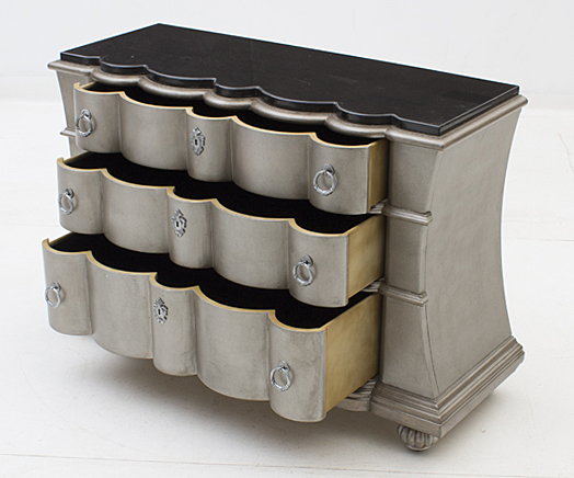 Modern Curved Dresser in Painted Satin Finish