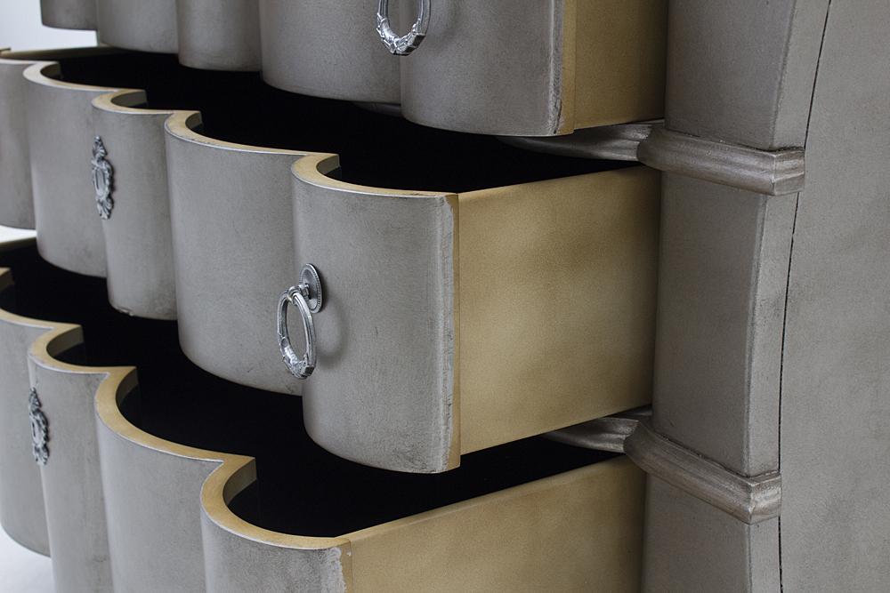 Modern Curved Dresser in Painted Satin Finish