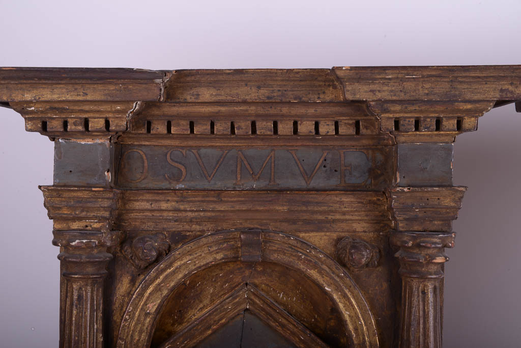 Pair of Antique Walnut Gothic Wall Mirrors