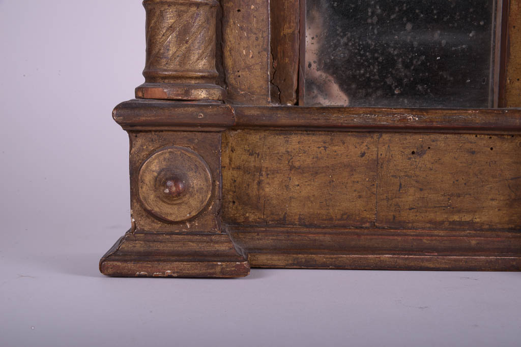 Pair of Antique Walnut Gothic Wall Mirrors