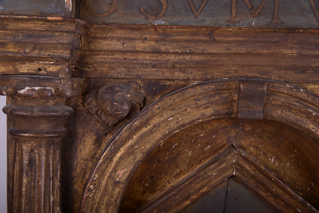 Pair of Antique Walnut Gothic Wall Mirrors
