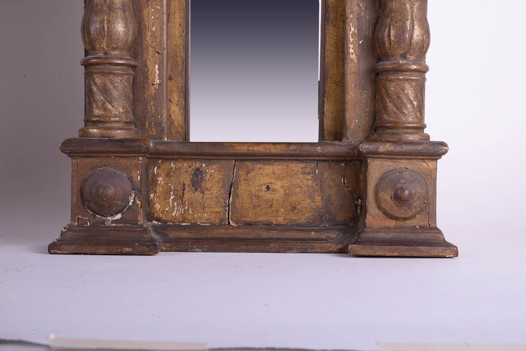 Pair of Antique Walnut Gothic Wall Mirrors
