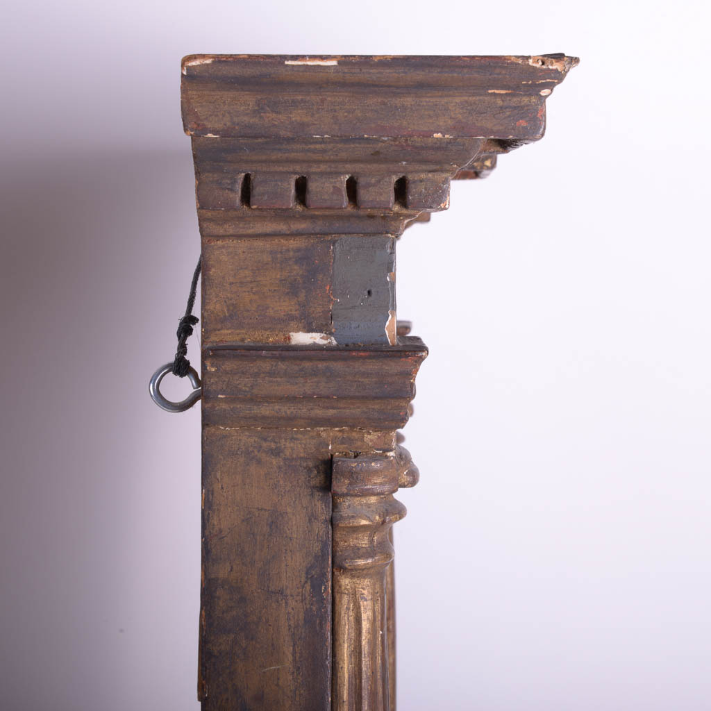 Pair of Antique Walnut Gothic Wall Mirrors