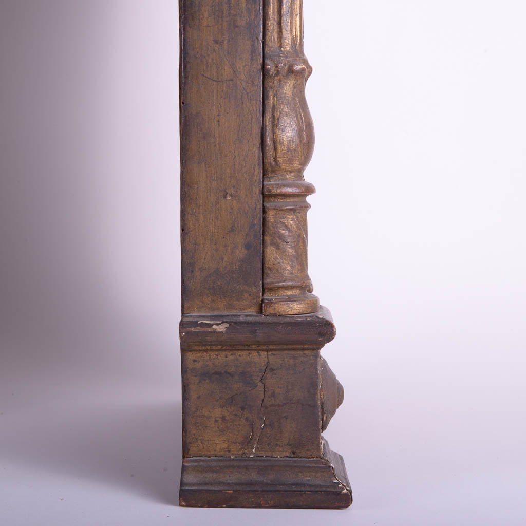 Pair of Antique Walnut Gothic Wall Mirrors