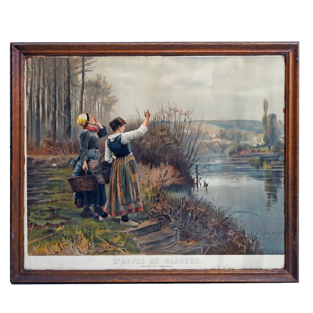 Ridgway Knight Offset Lithograph "Hailing the Ferryman"