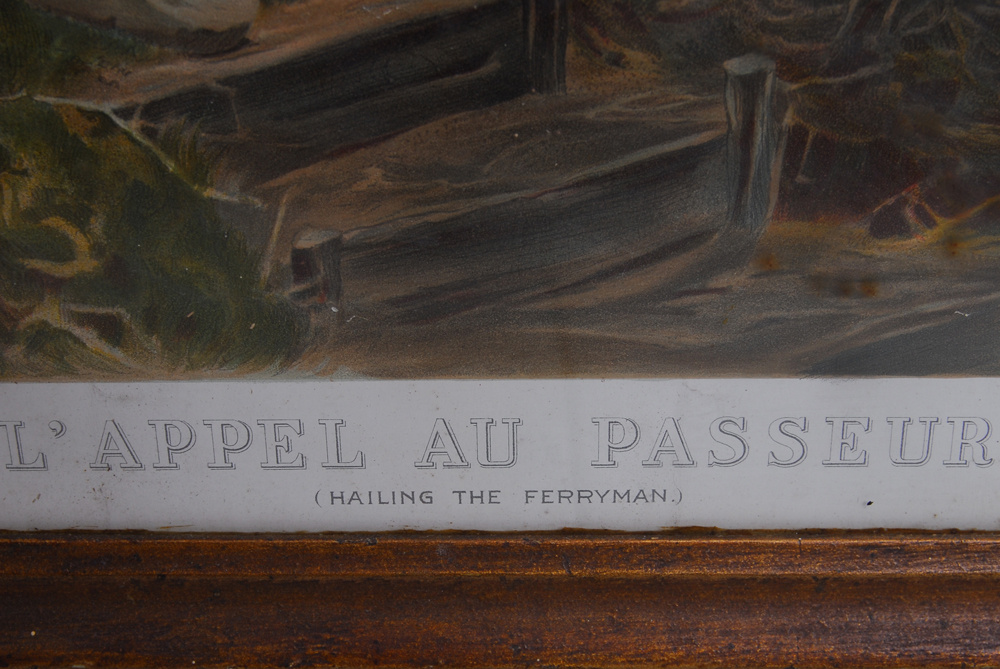 Ridgway Knight Offset Lithograph "Hailing the Ferryman"