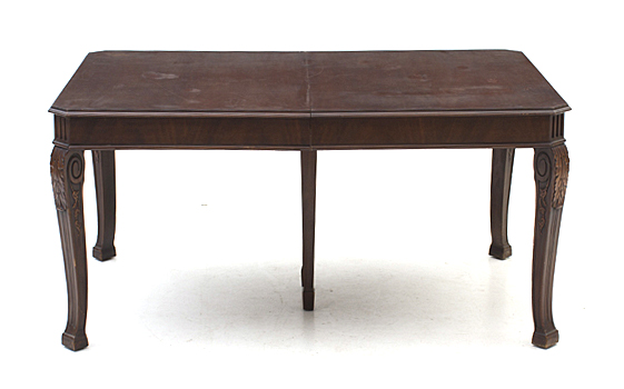 Vintage Neoclassical Style Dining Table and Chippendale Chairs