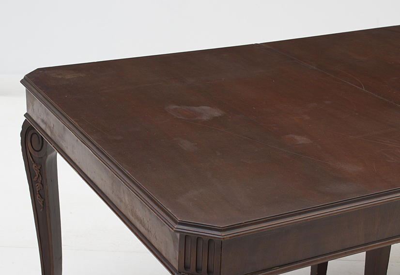 Vintage Neoclassical Style Dining Table and Chippendale Chairs