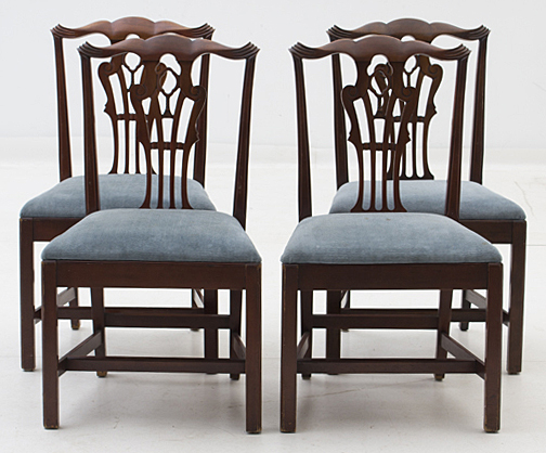 Vintage Neoclassical Style Dining Table and Chippendale Chairs