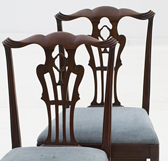 Vintage Neoclassical Style Dining Table and Chippendale Chairs