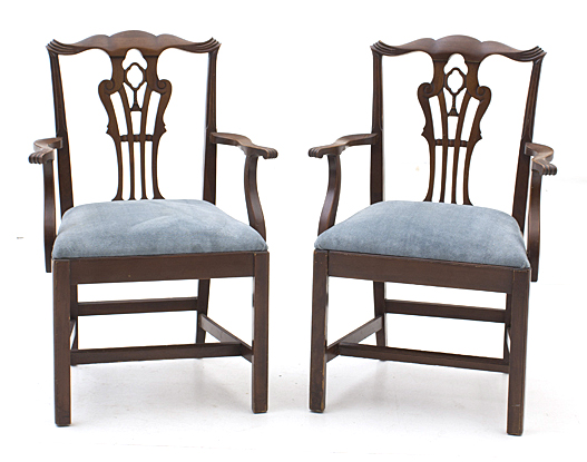 Vintage Neoclassical Style Dining Table and Chippendale Chairs