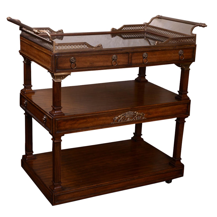 La Barge Mahogany Bar Cart