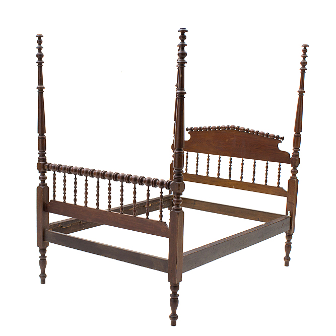 Vintage Four-Poster Full Bed Frame