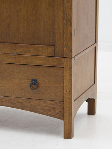 Mission Style Oak Home Entertainment Cabinet