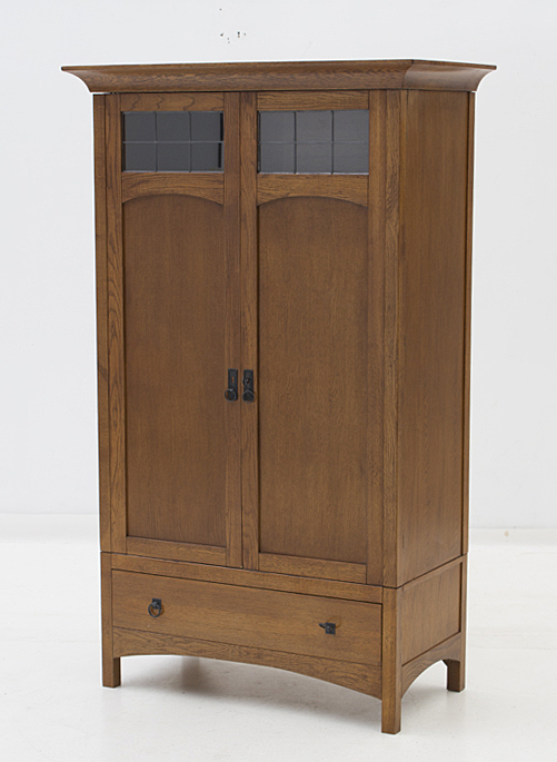 Mission Style Oak Home Entertainment Cabinet