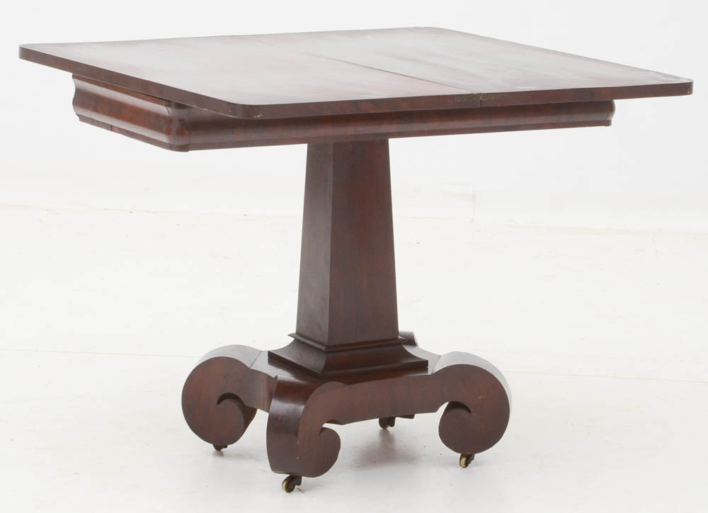 Antique American Empire Mahogany Game Table EBTH
