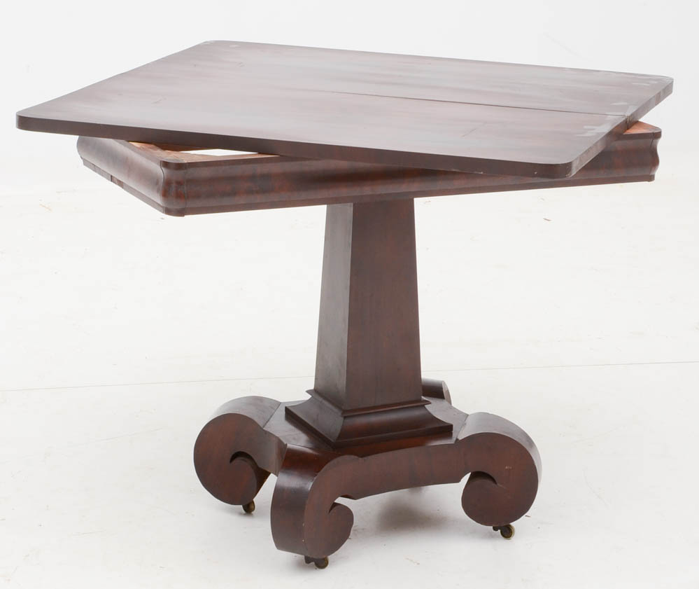 Antique American Empire Mahogany Game Table EBTH