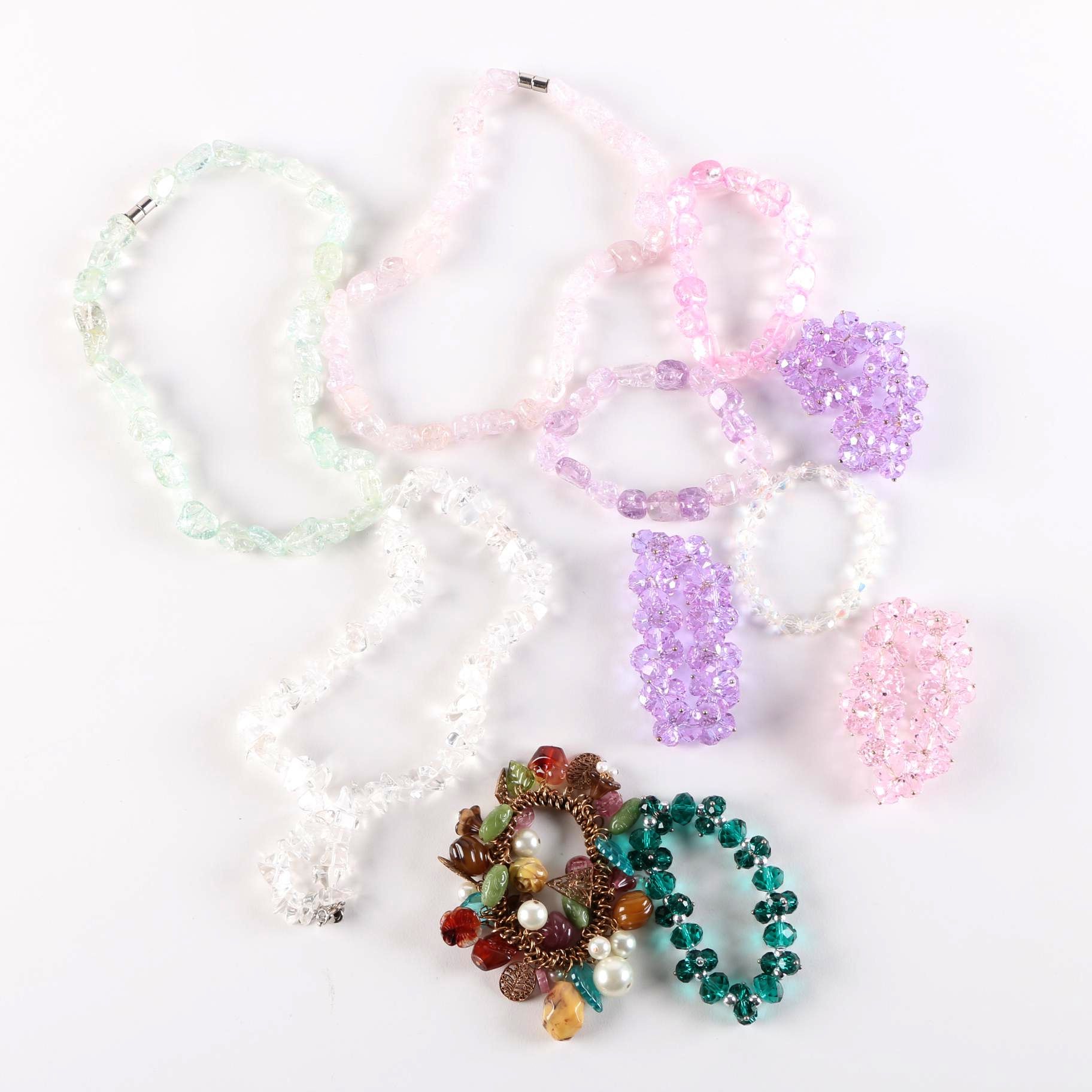 Stone and Crystal Necklaces and Bracelets