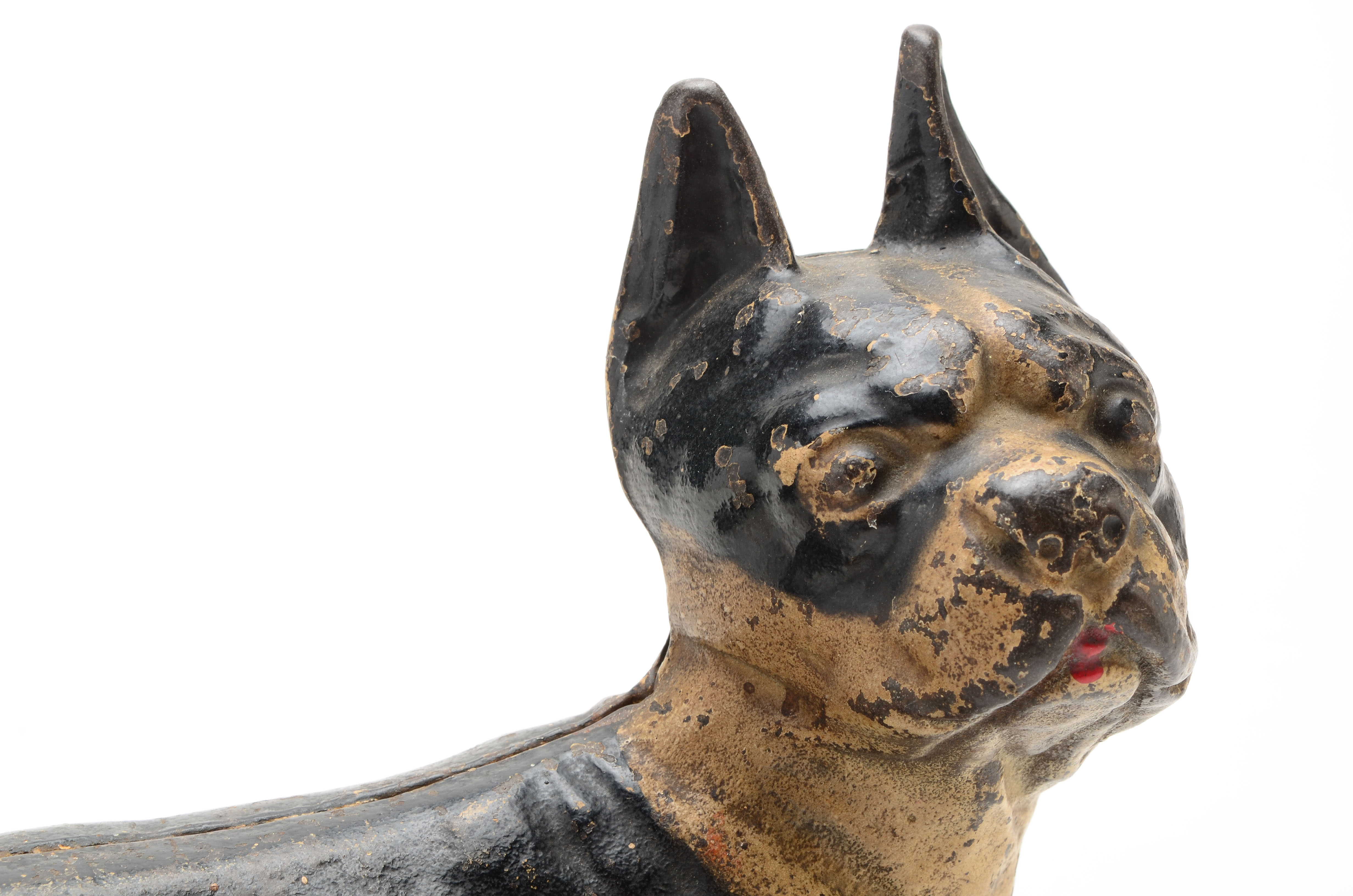 Vintage Cast Iron Boston Terrier Doorstop