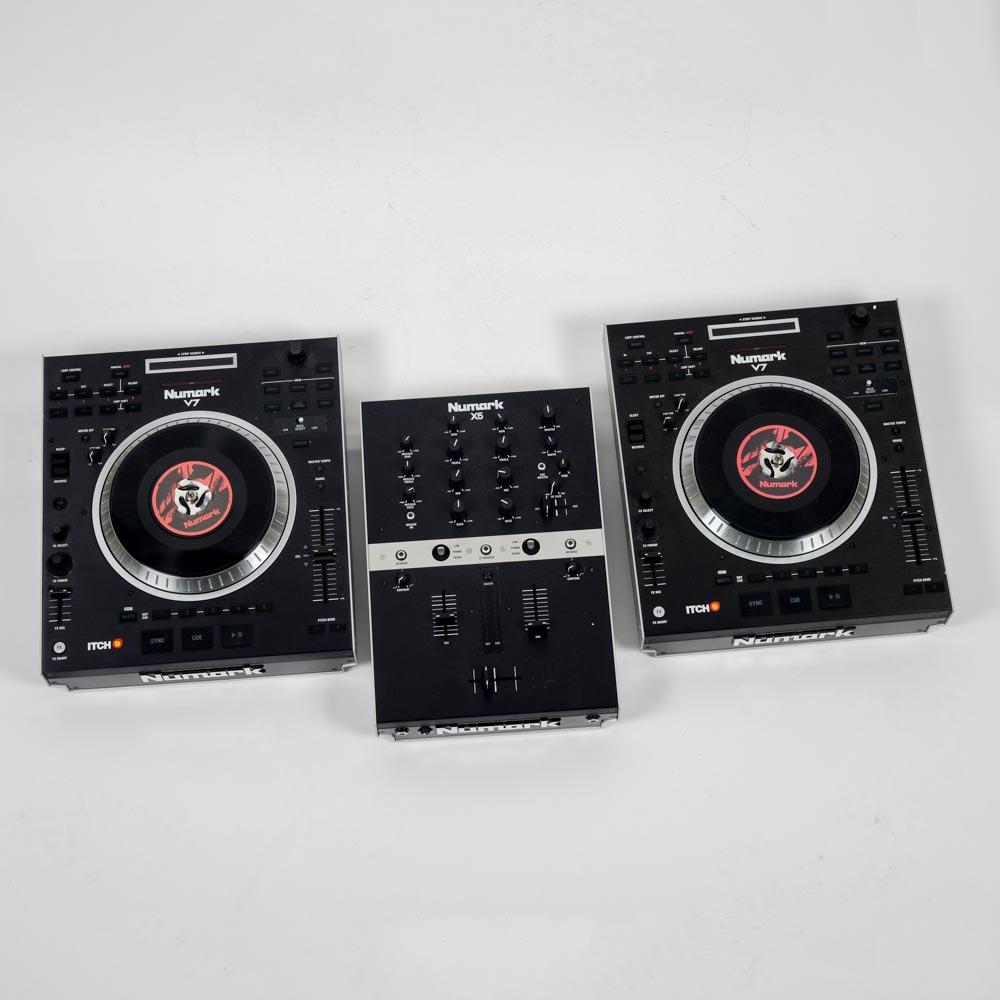 Numark V7 DJ Controllers and 5X Mixer