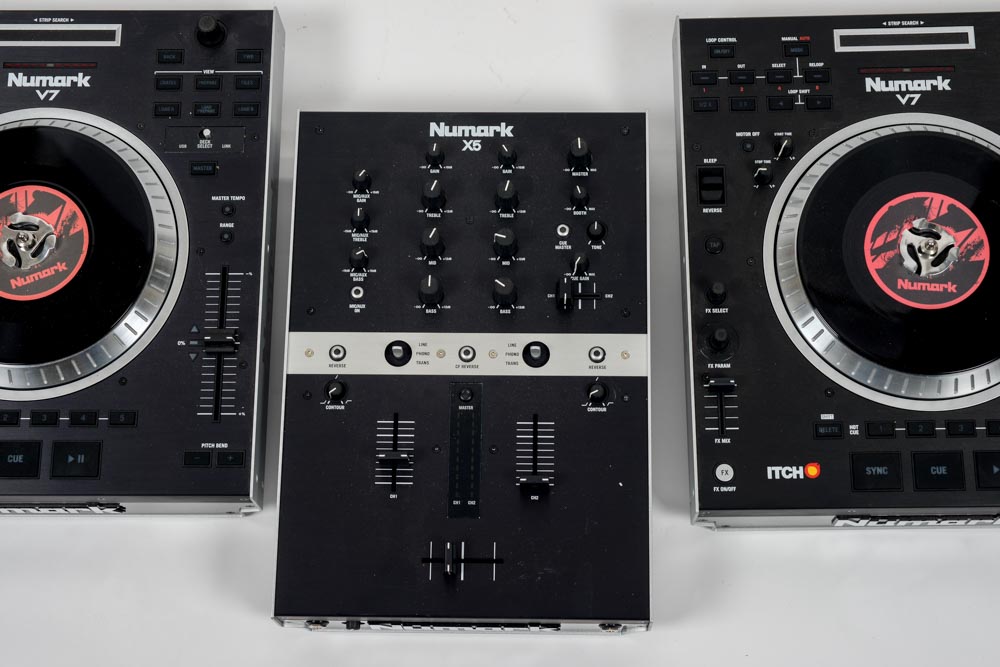 Numark V7 DJ Controllers and 5X Mixer