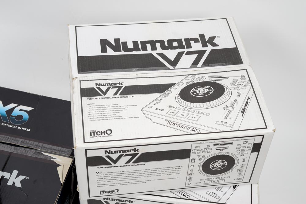 Numark V7 DJ Controllers and 5X Mixer