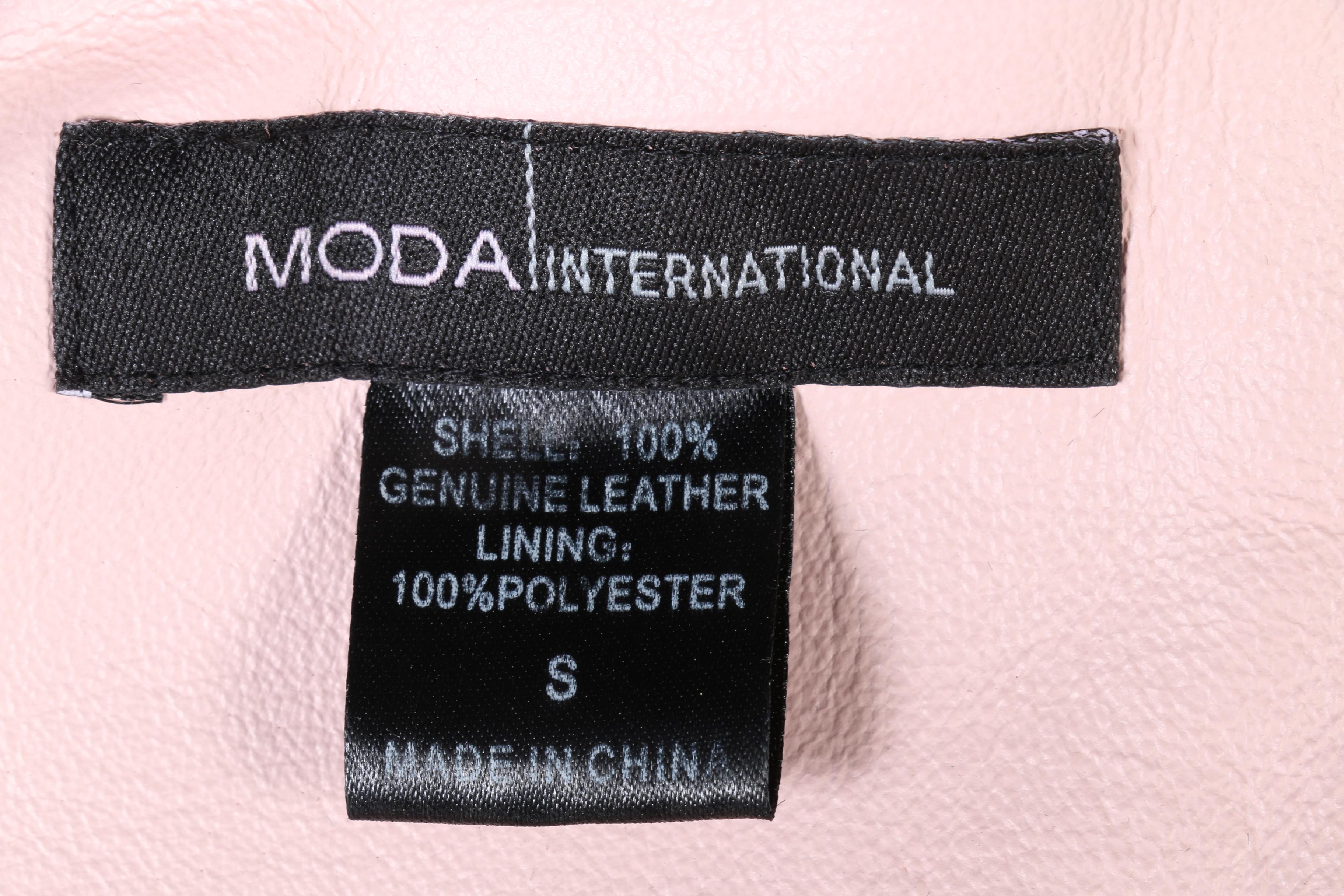 MODA International Pink Leather Jacket