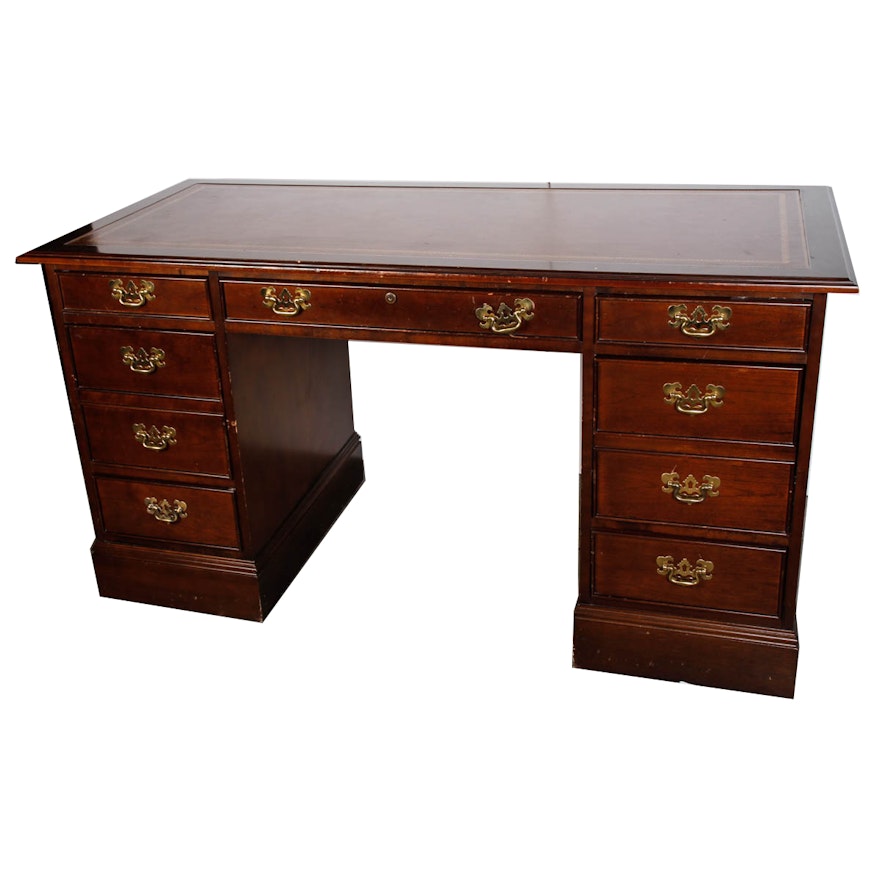 Vintage Double-Pedestal Desk by Sligh Furniture Co.