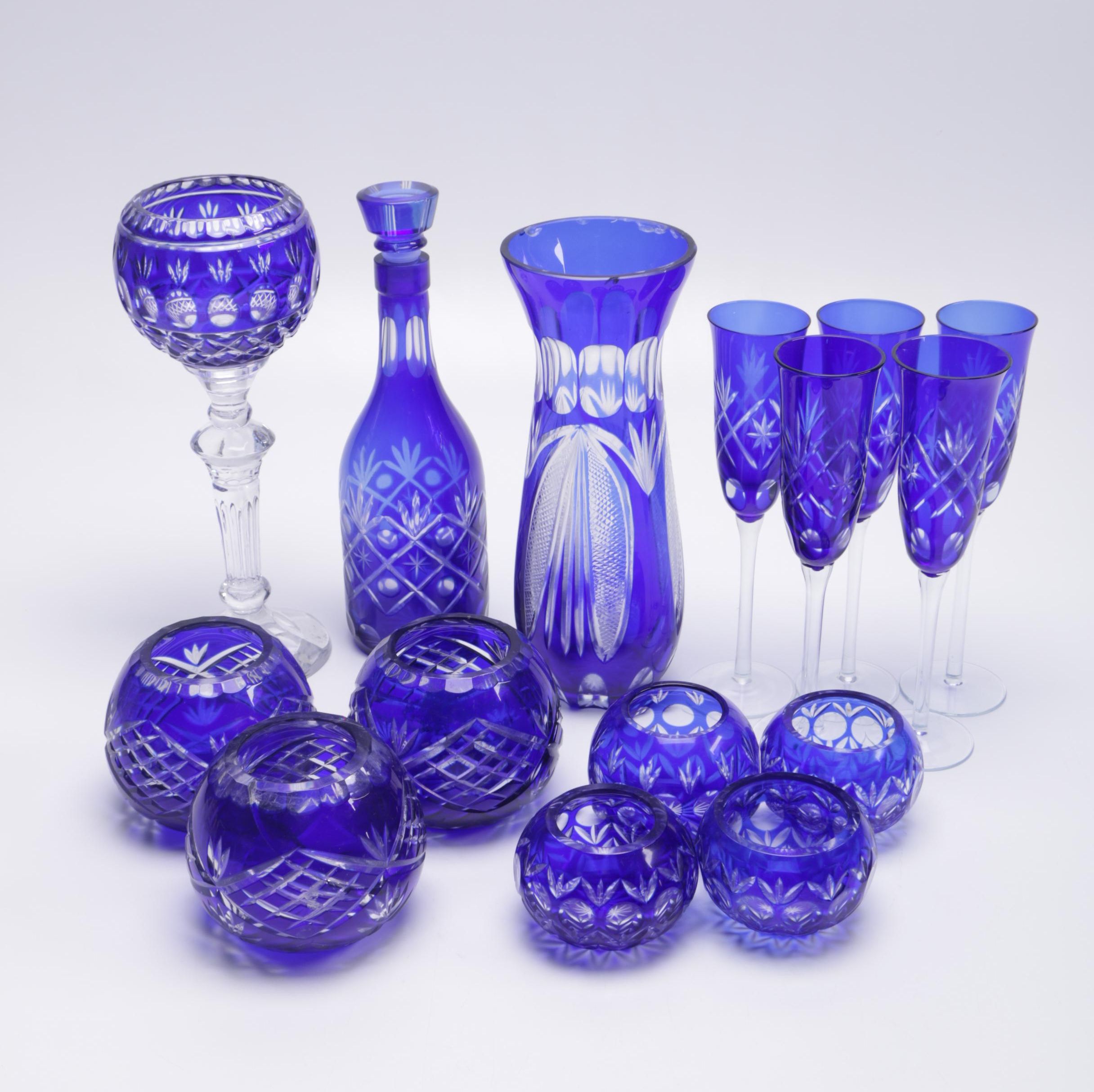 Blue Cut to Clear Glass Collection