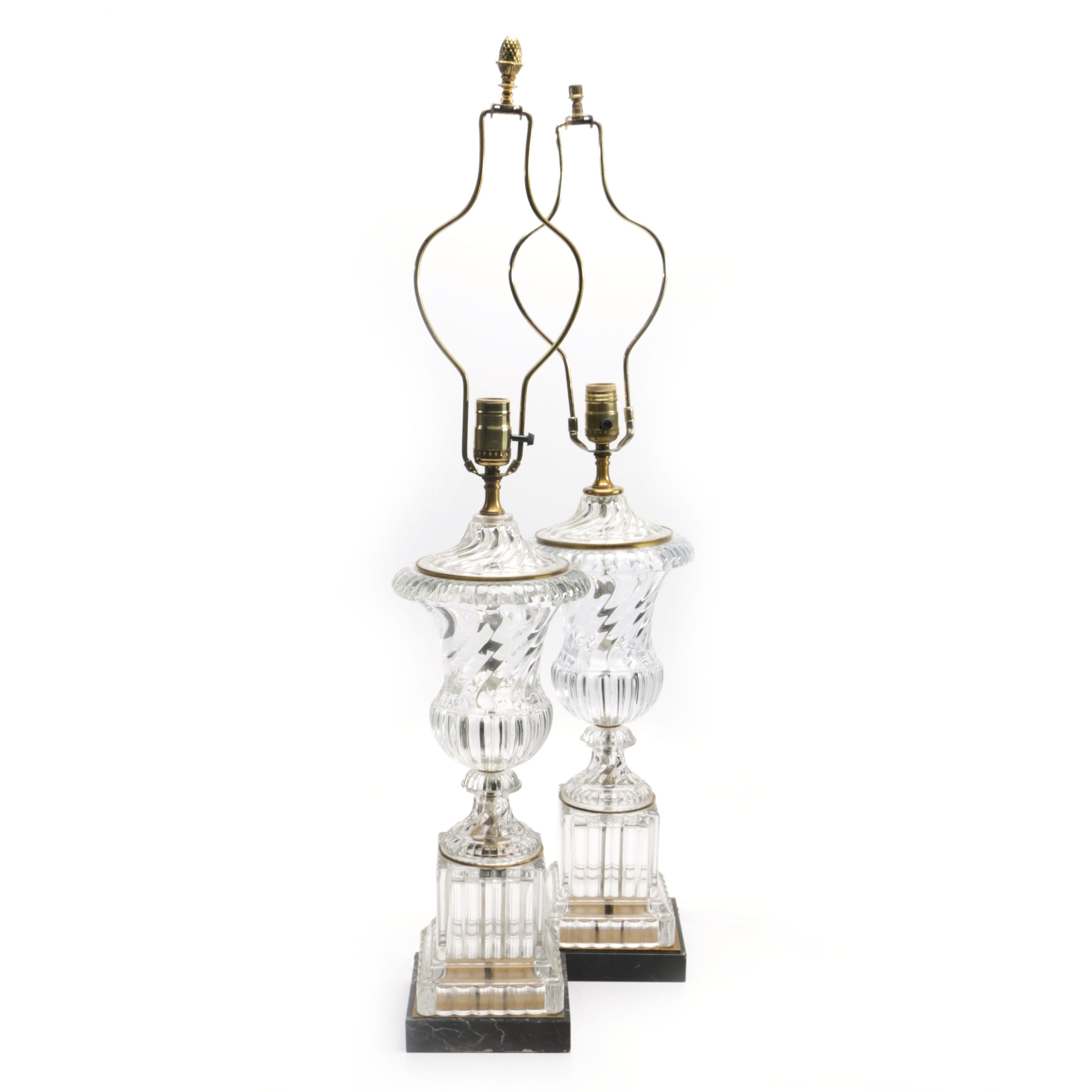 Paul Hanson Glass Urn Table Lamps