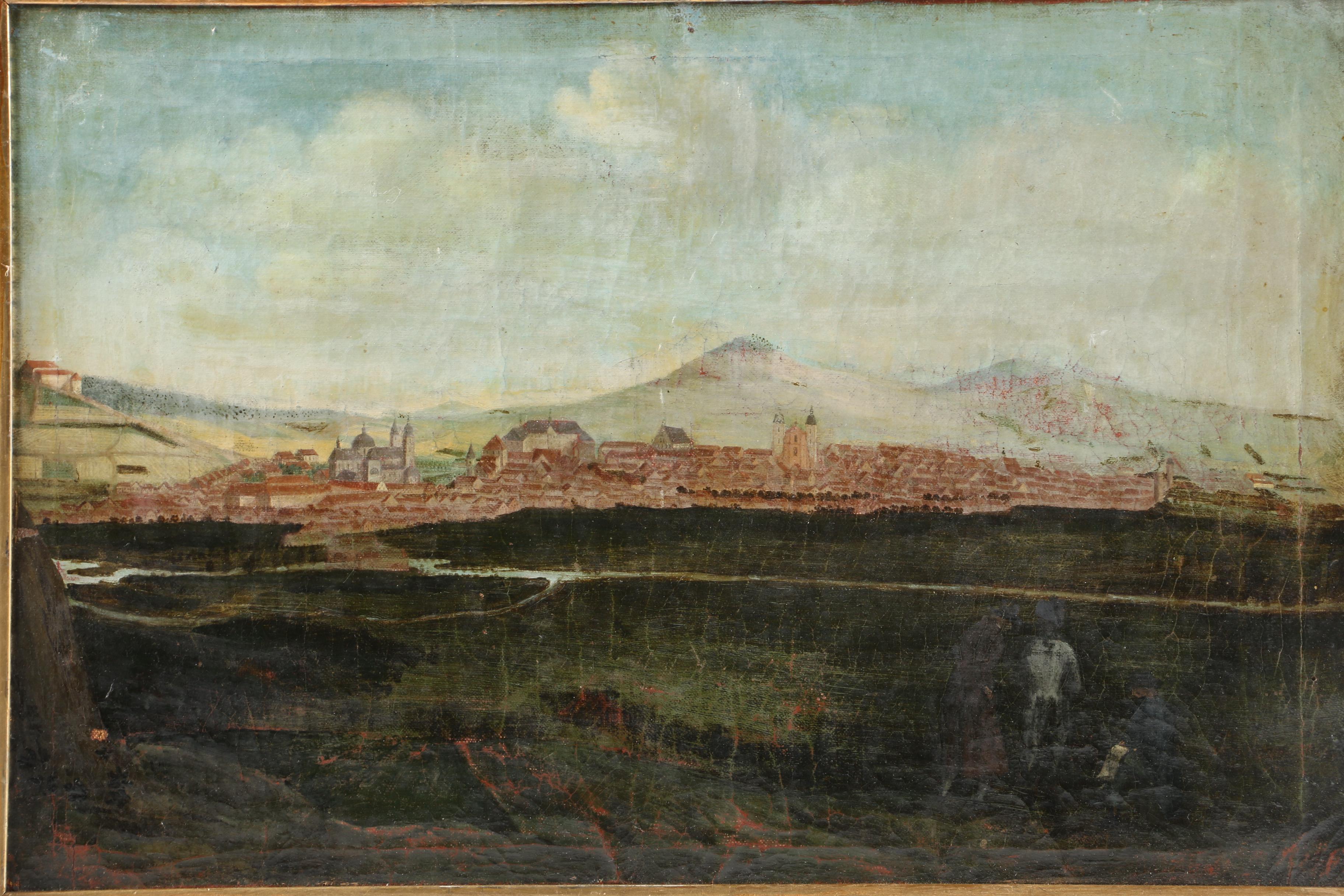 19th Century Oil on Canvas of Mediterranean Cityscape