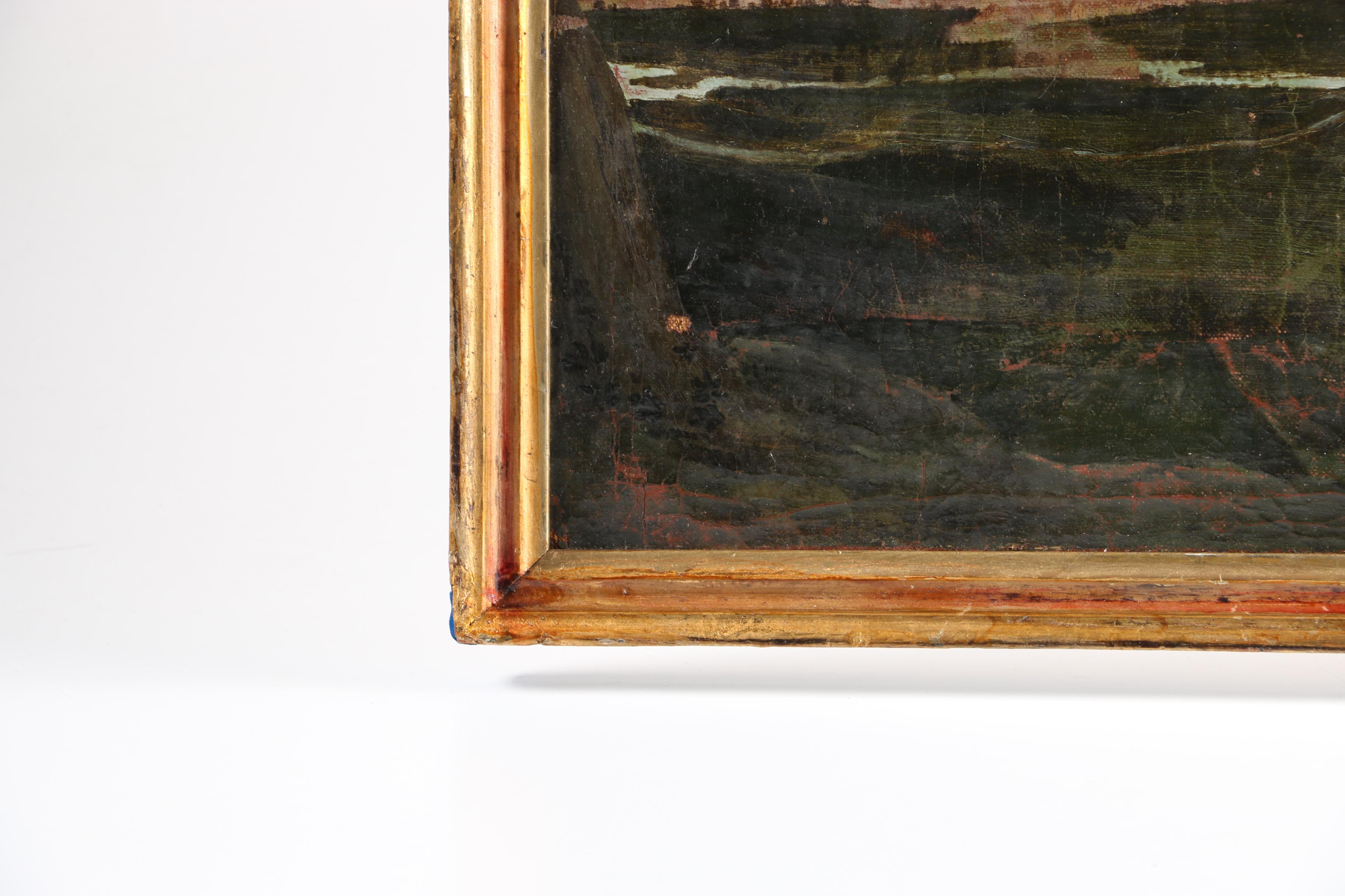 19th Century Oil on Canvas of Mediterranean Cityscape