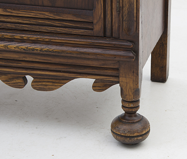 Vintage Jacobean Style Oak Tall Buffet by Bernhardt Furniture