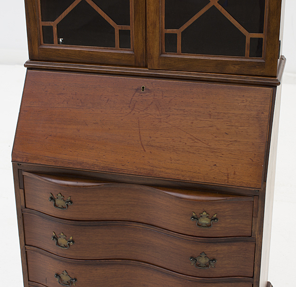 Vintage Mahogany Chippendale Style Secretary Desk