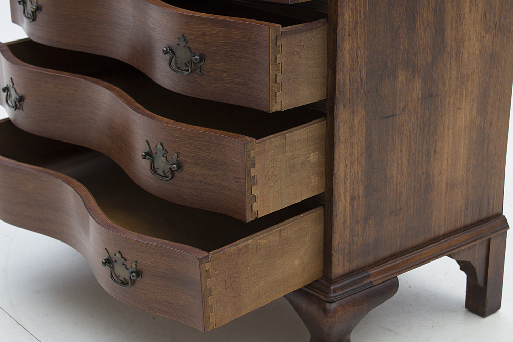 Vintage Mahogany Chippendale Style Secretary Desk