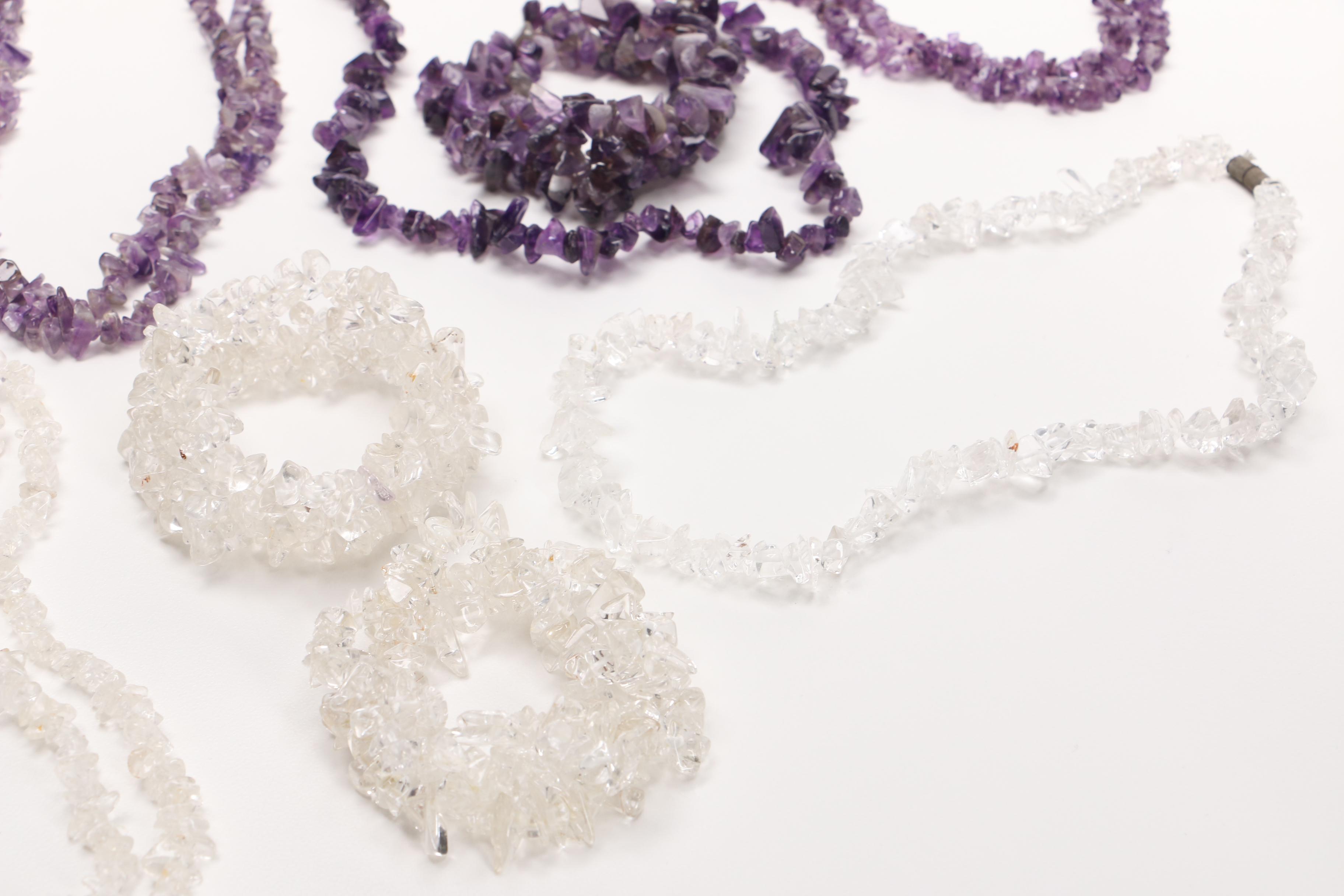 Quartz Jewelry Including Necklaces, Bracelets and Pendant