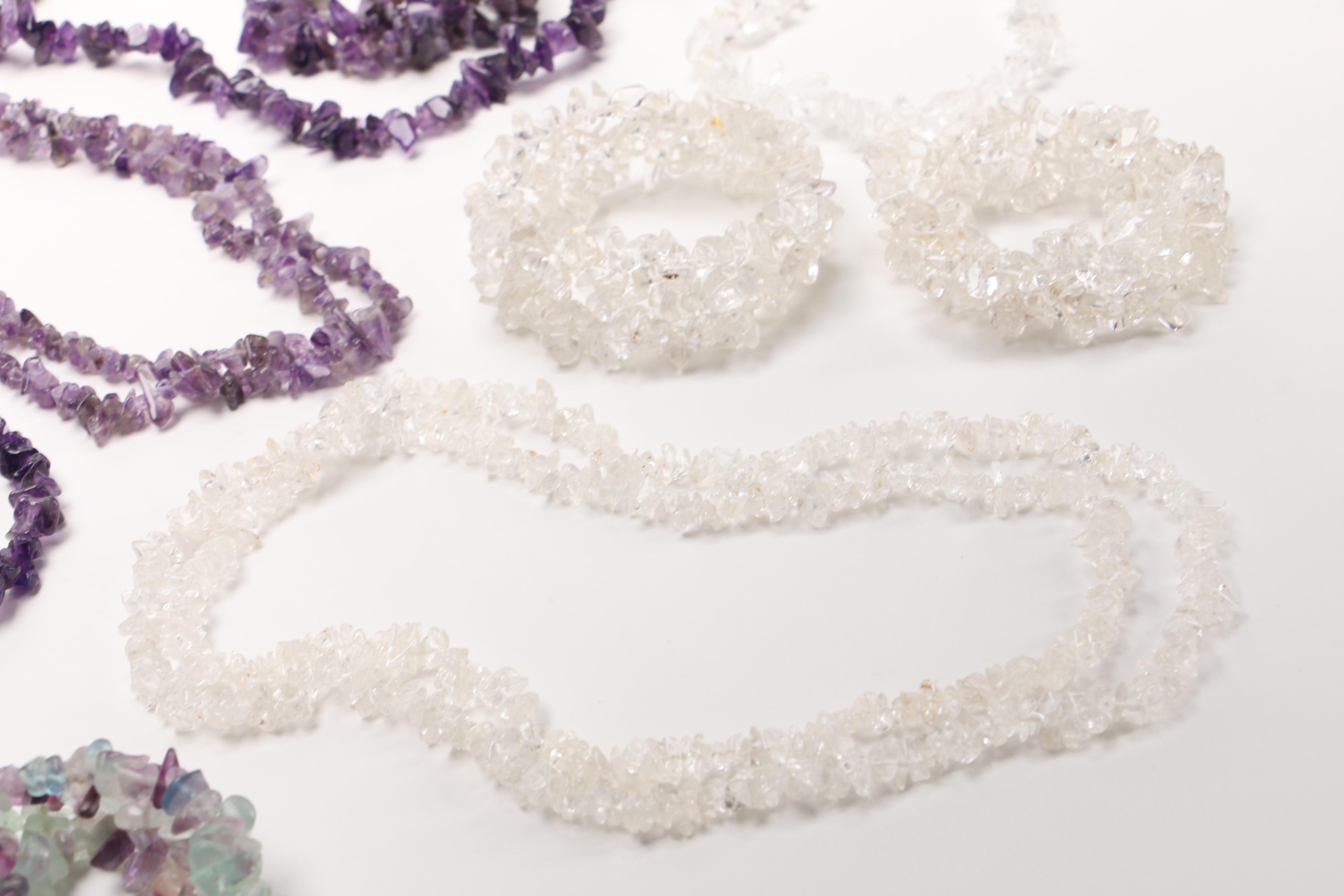 Quartz Jewelry Including Necklaces, Bracelets and Pendant