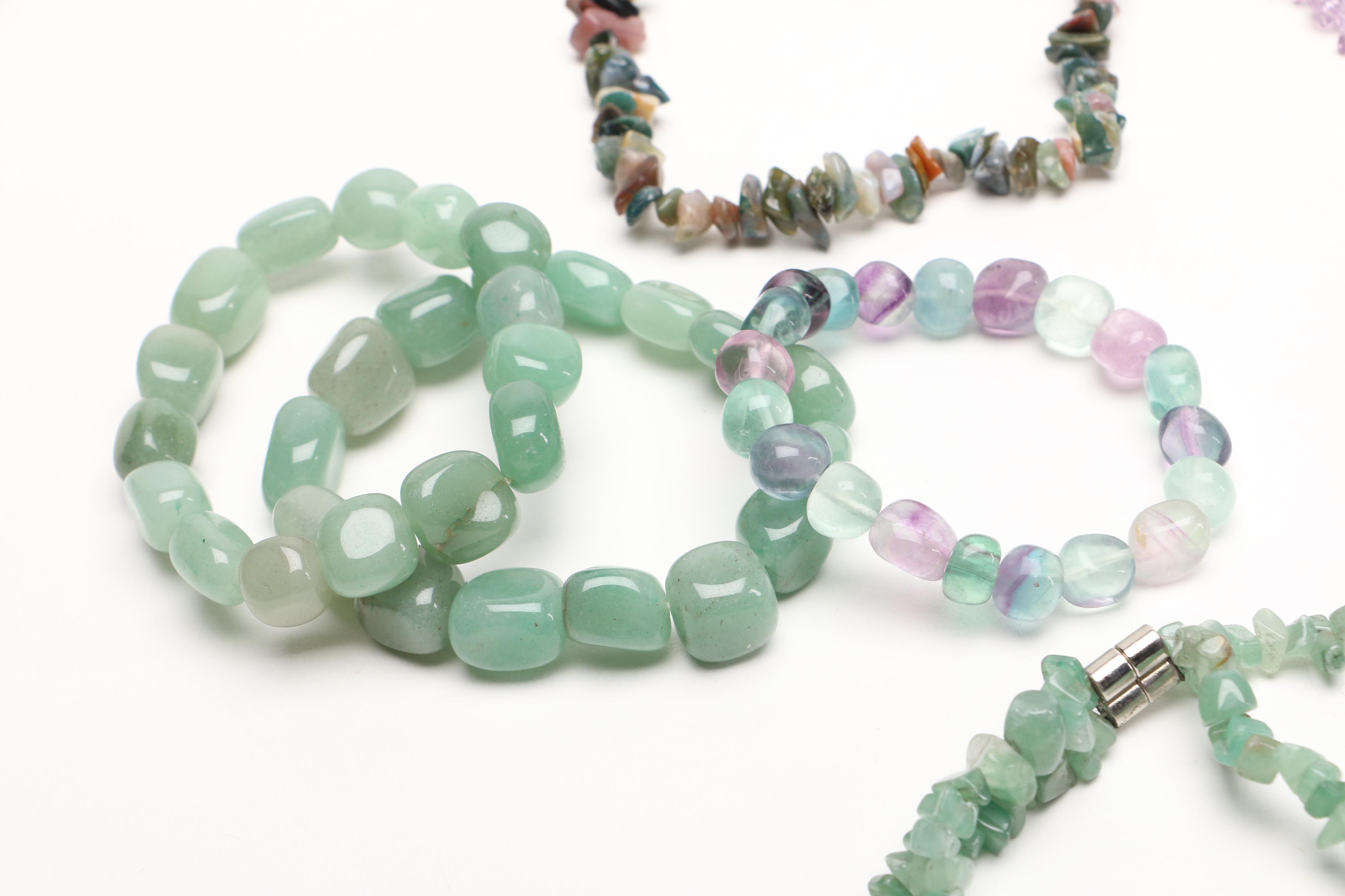 Quartz Jewelry Including Necklaces, Bracelets and Pendant