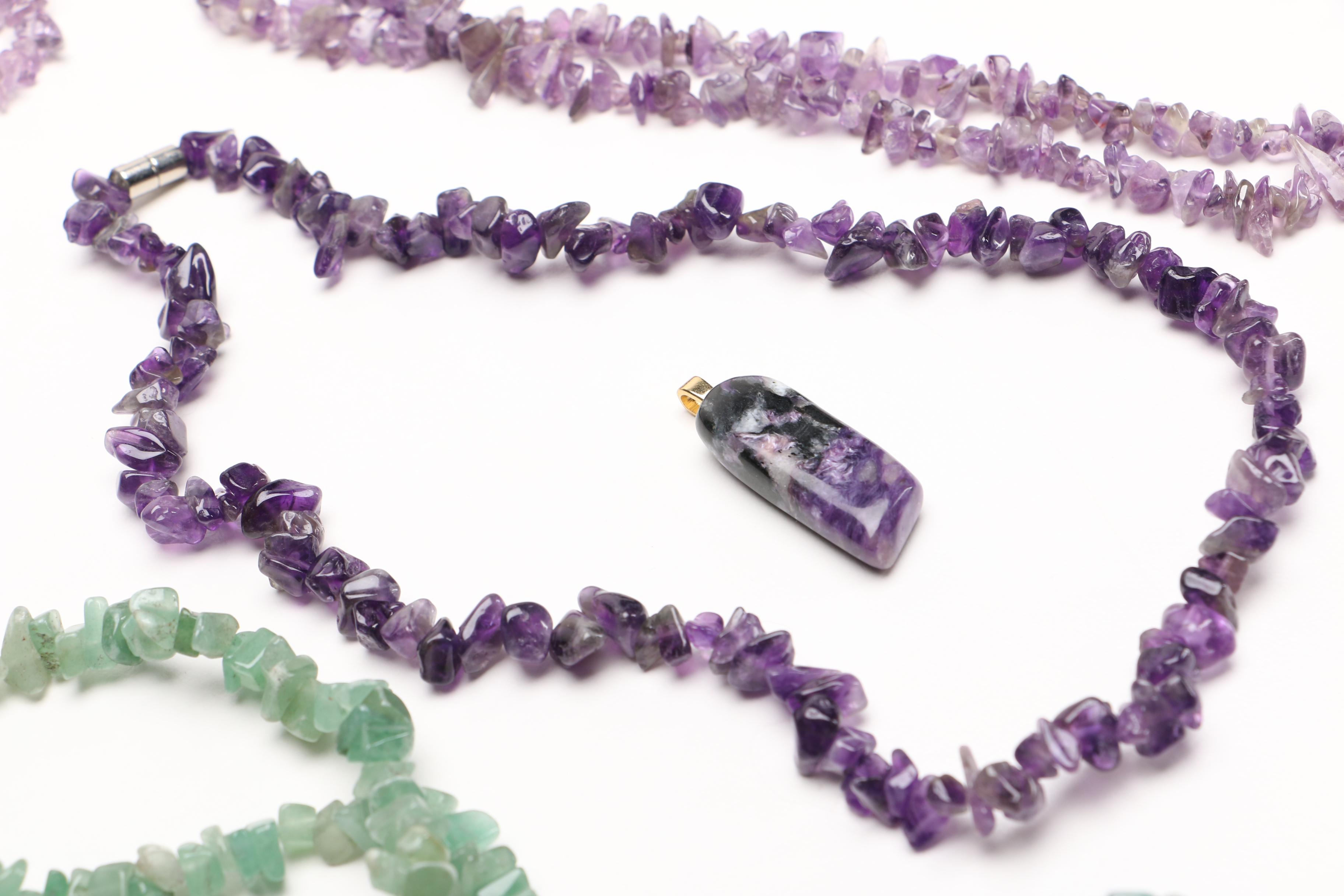 Quartz Jewelry Including Necklaces, Bracelets and Pendant