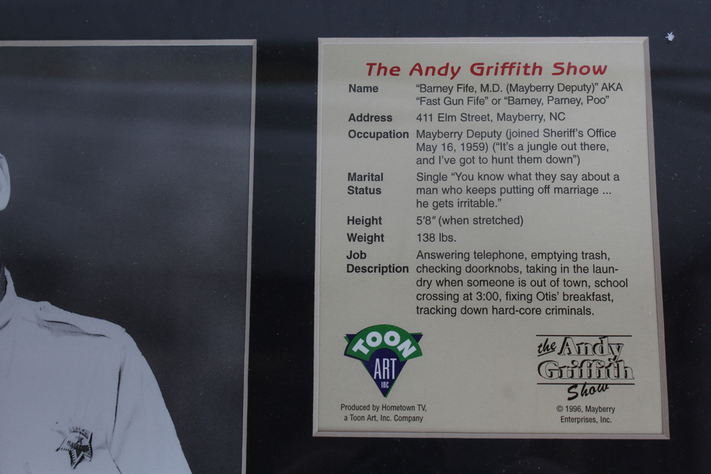 Don Knotts Autographed Toon Art Collectible Photograph