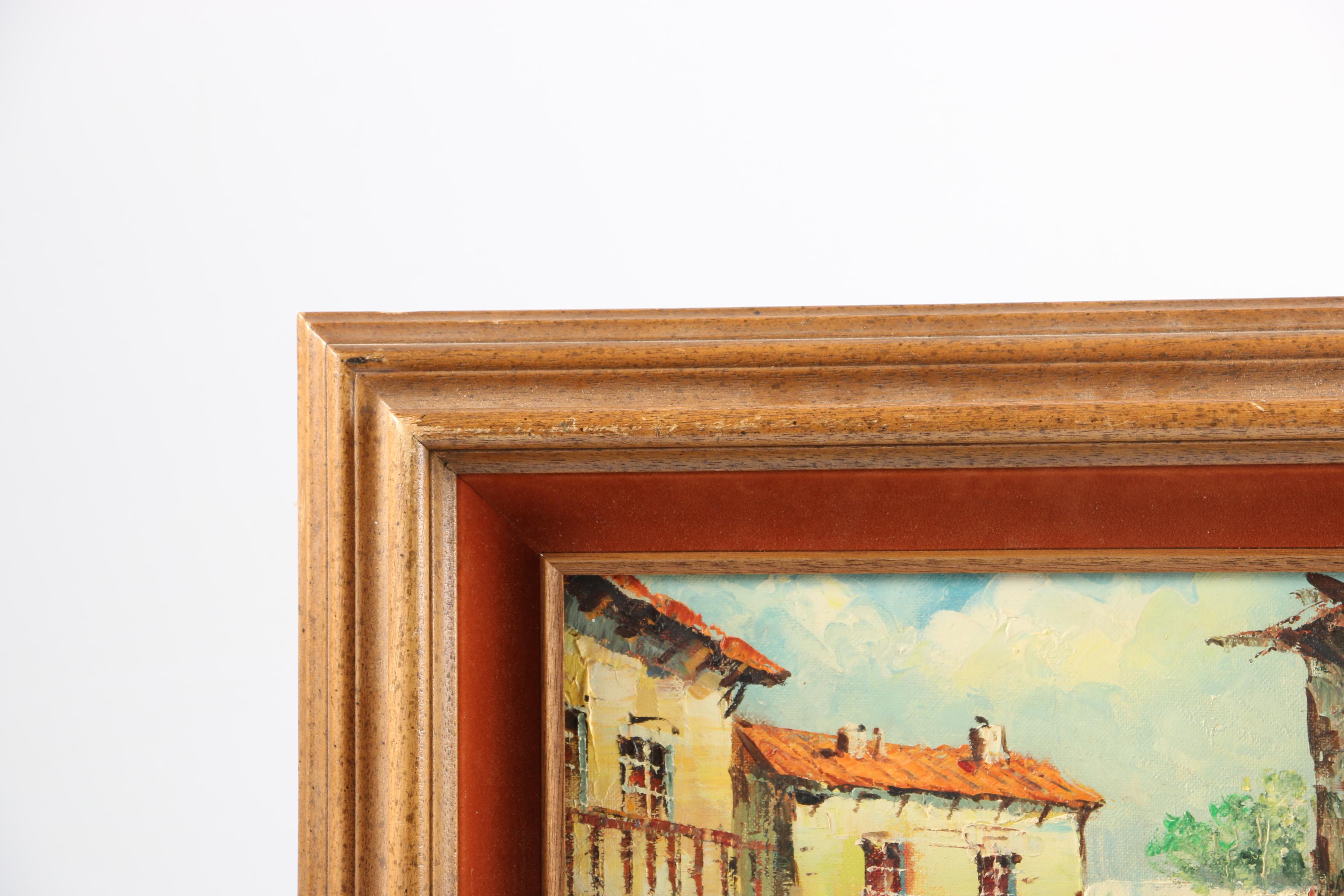 Villanova and Velosi Oil on Canvas Cityscape Paintings