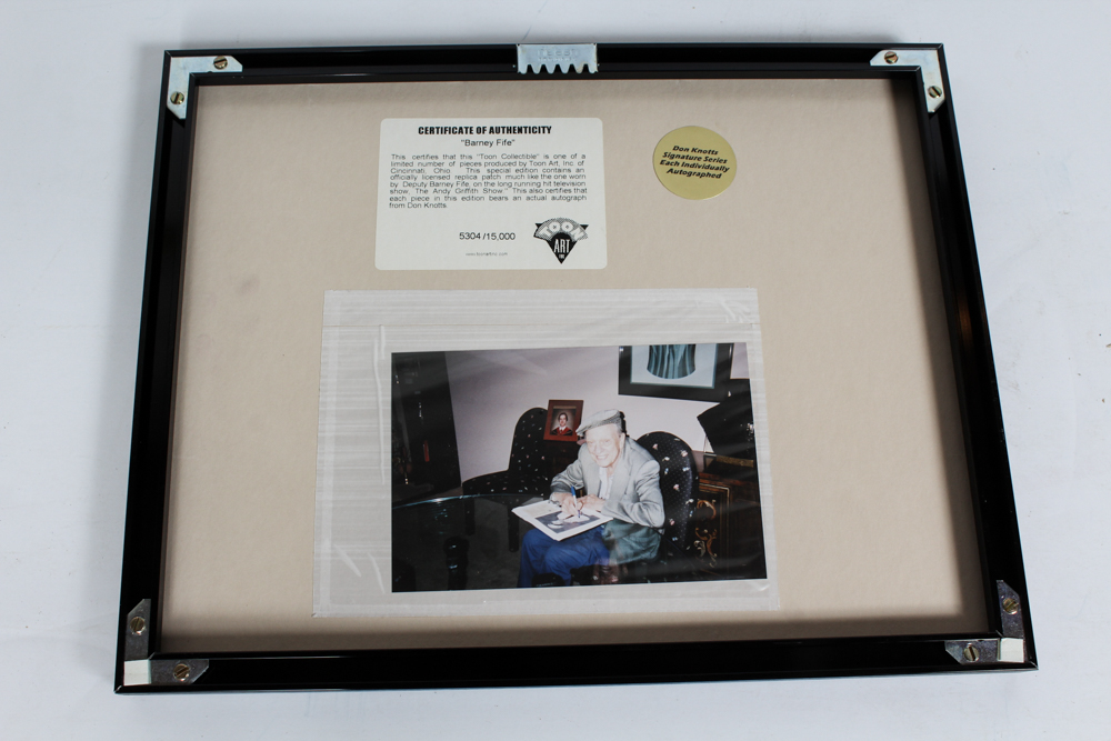 Don Knotts Autographed Toon Art Collectible Photograph