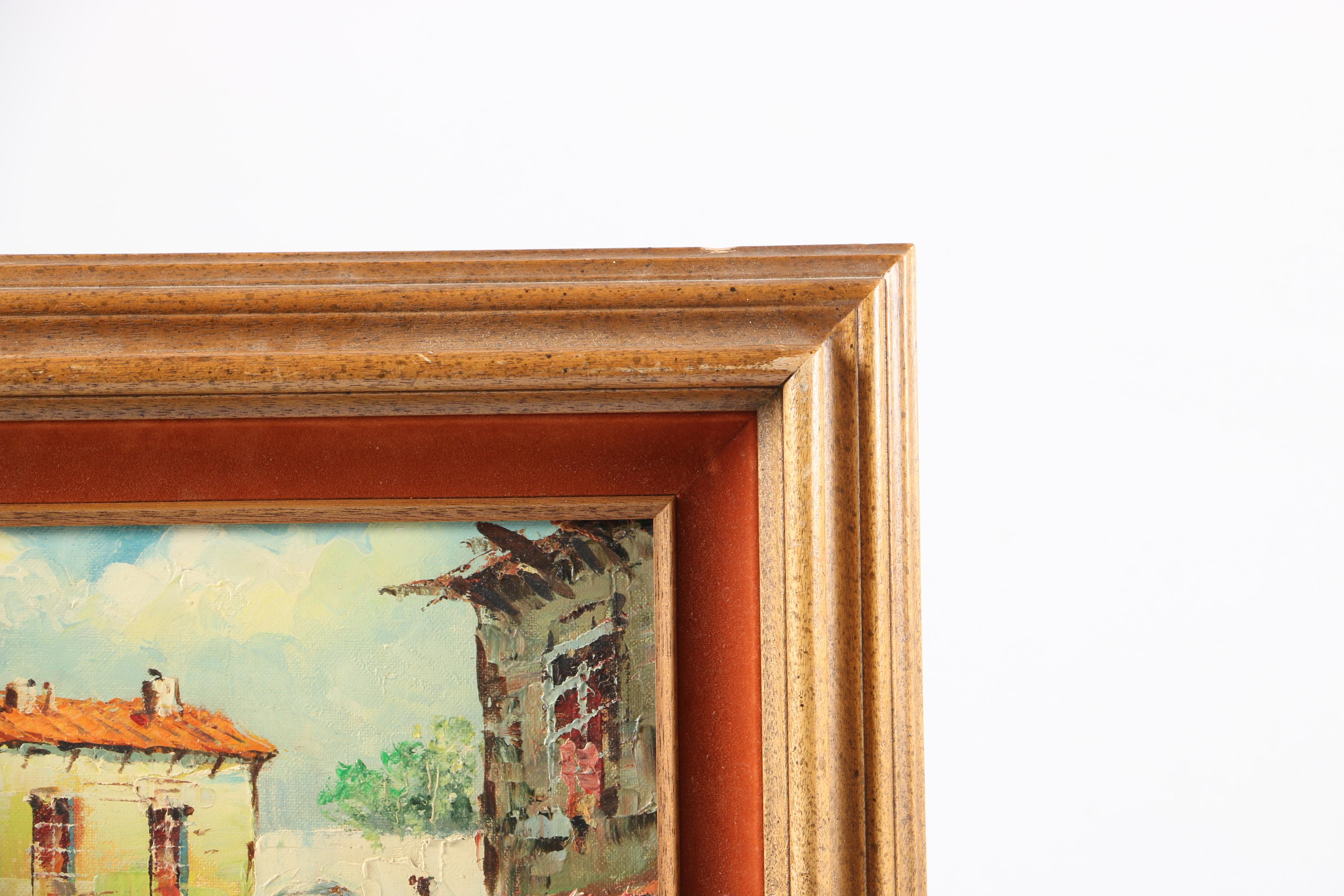 Villanova and Velosi Oil on Canvas Cityscape Paintings