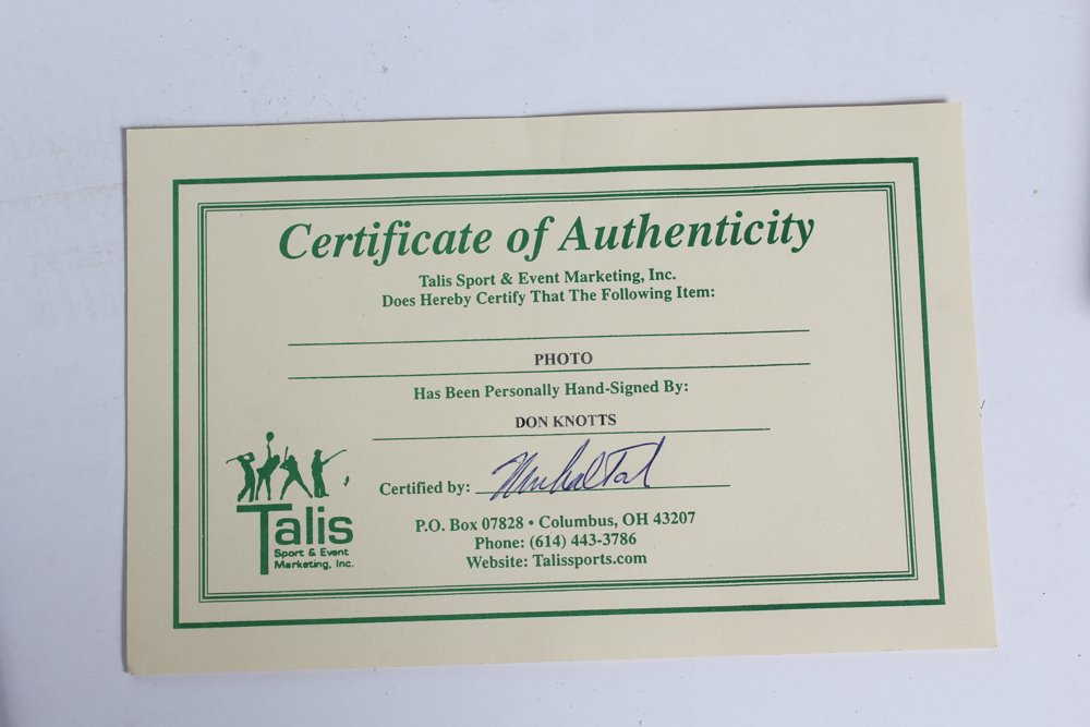 Don Knotts Autographed Toon Art Collectible Photograph