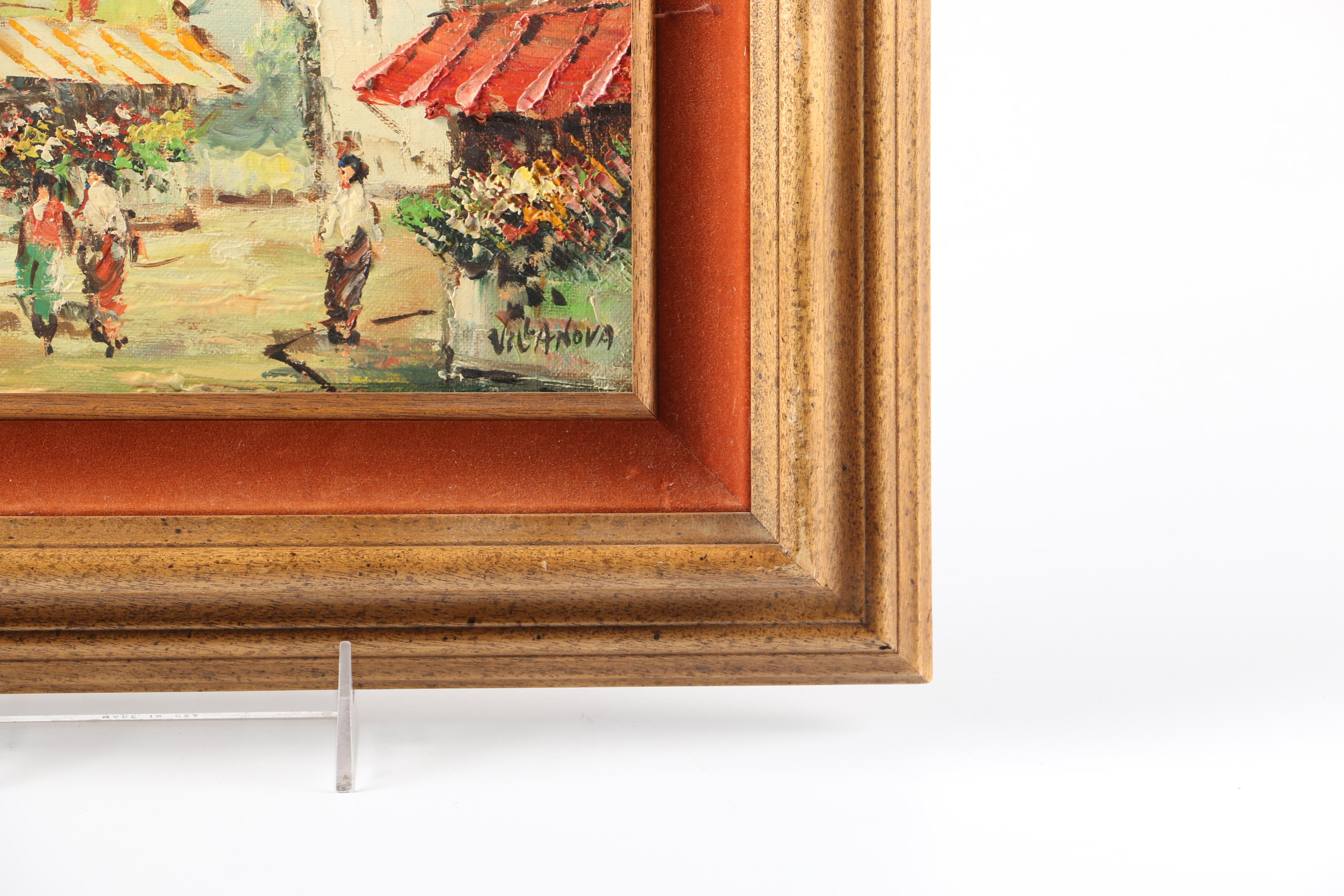 Villanova and Velosi Oil on Canvas Cityscape Paintings