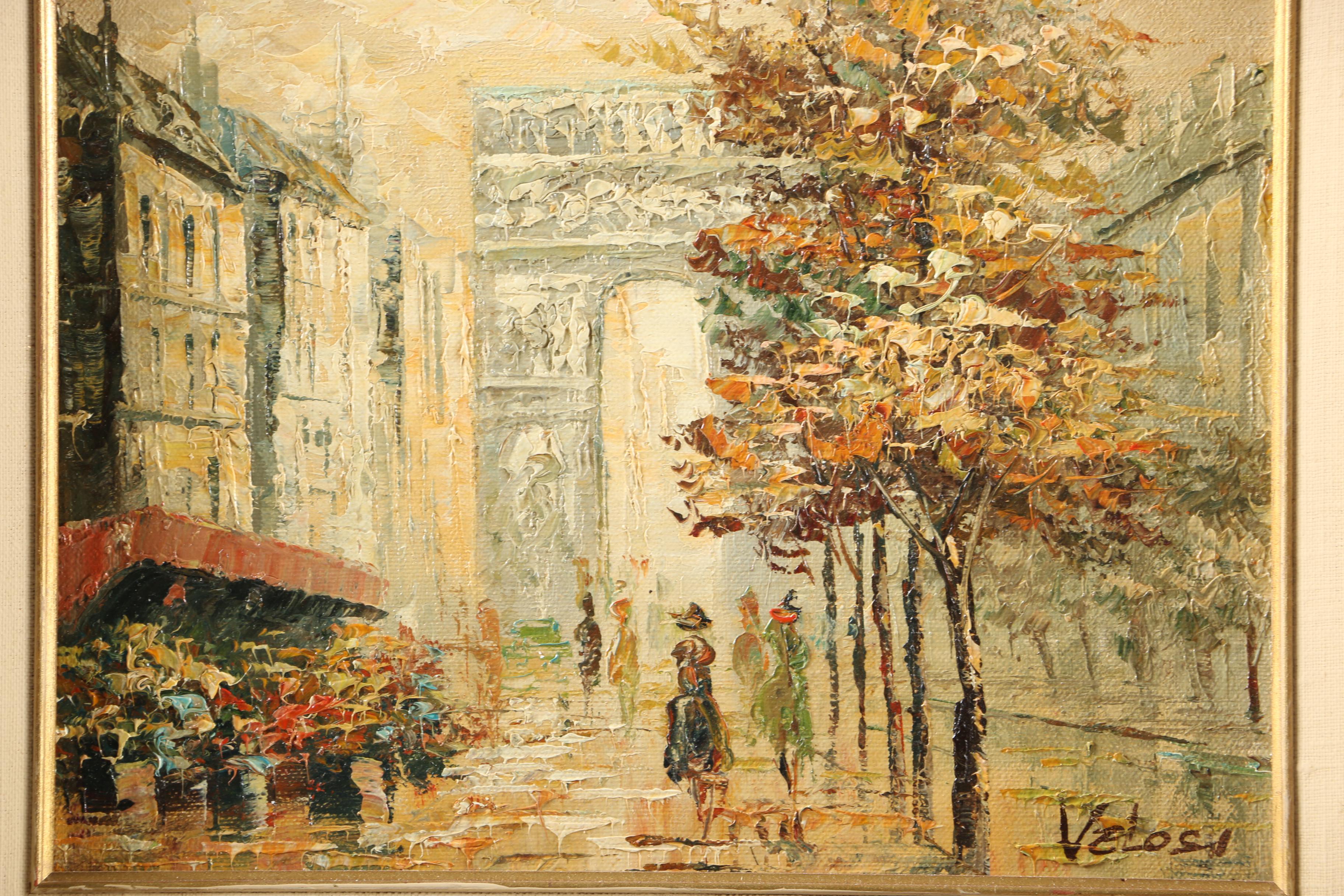 Villanova and Velosi Oil on Canvas Cityscape Paintings